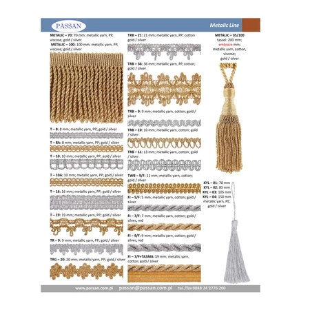 METALIC – 35/130 (1 szt.) Кисть металлизированная